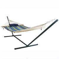 Hamac en Corde de Coton sur Pied, Support Acier 4,57 m avec Matelas