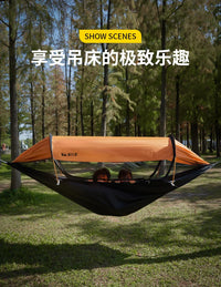 Hamac de camping double avec moustiquaire et toit pare-soleil, nylon 270 x 140 cm, vue 2