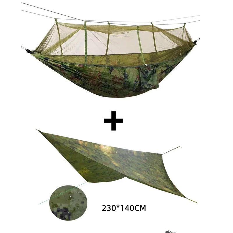 Hamac 2 Places avec Moustiquaire en Tissu Parachute, 260 x 140 cm, Bâche en Option, vue 14