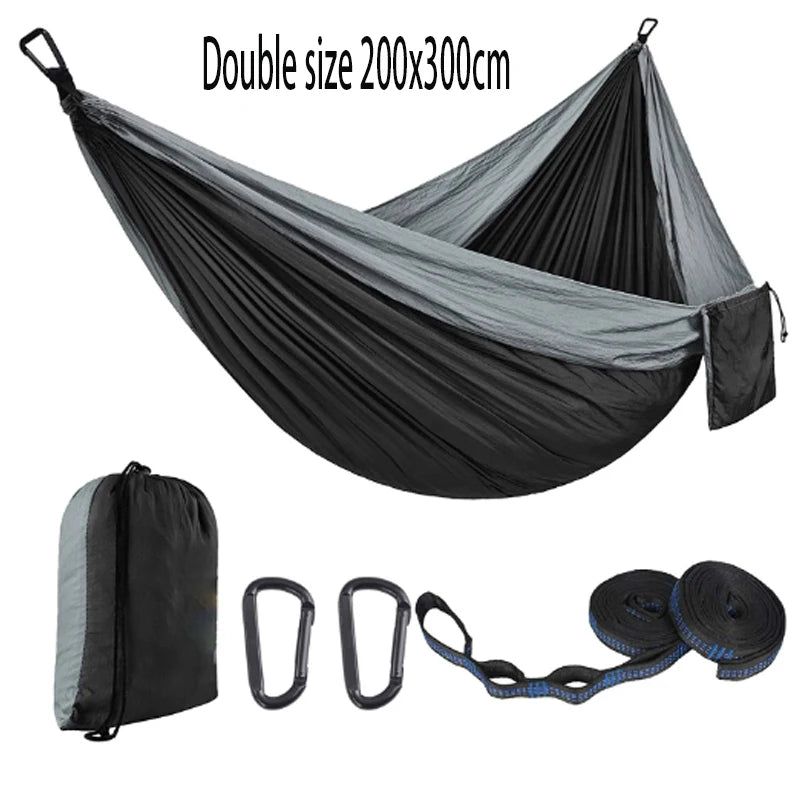 Hamac de camping portable en nylon 210T, simple 270 x 140 cm ou double 300 x 200 cm, vue 12
