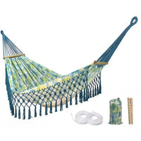 Hamac à Barres Bohème en Polyester, Franges, Sangles et Sac de Transport, vue 9
