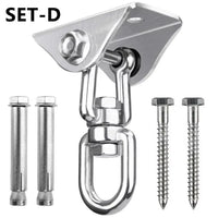 Crochet de Plafond Pivotant pour Hamac, Platine Inox et Chevilles, 3 Modèles, vue 8