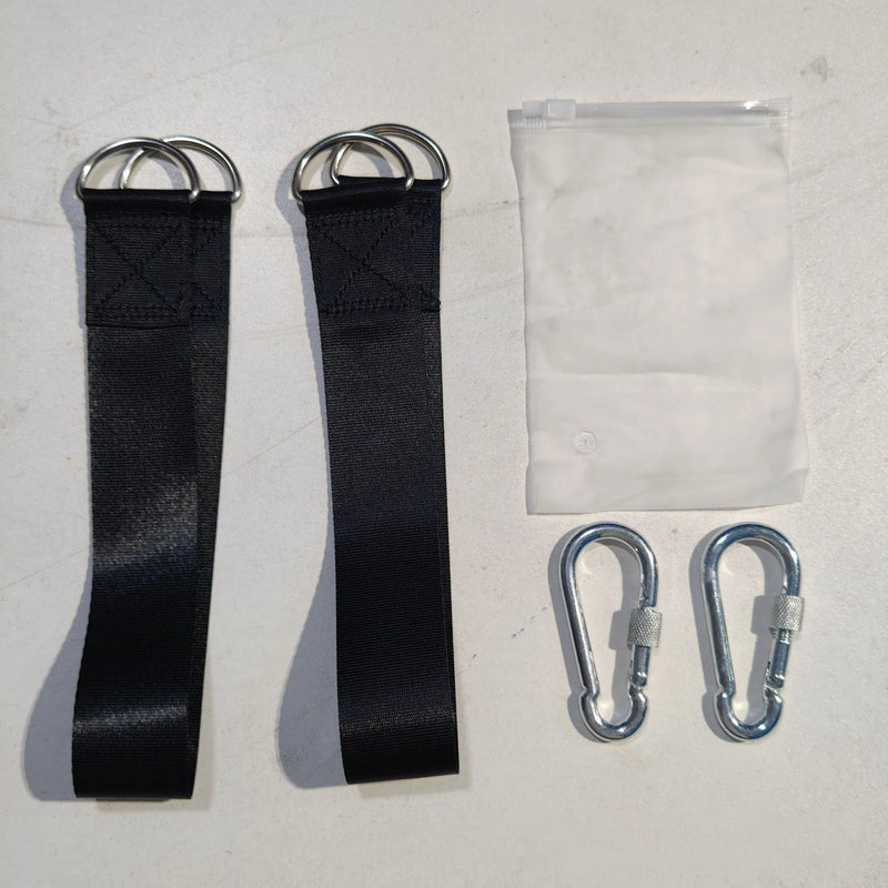 Sangles de Suspension pour Hamac avec Anneaux en D et Mousquetons à Vis, Lot de 2, 30 à 200 cm, vue 6