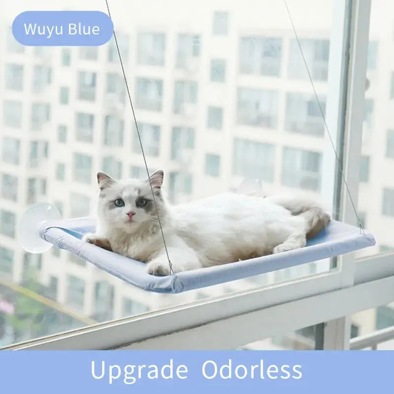 Hamac pour Chat de Fenêtre Suspendu à Ventouses, 4 Coloris, avec ou sans Canne à Jouets, vue 3