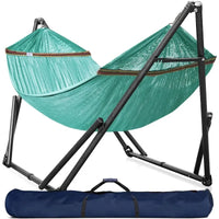 Hamac sur Pied Pliable 2 Places, Barres en Bois et Sac de Transport, vue 6