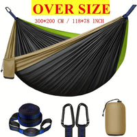 Hamac de Camping Double Extra Large 300 x 200 cm avec 2 Sangles de 2 m et Mousquetons, vue 8
