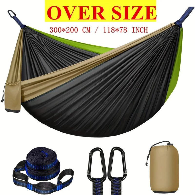 Hamac de Camping Double Extra Large 300 x 200 cm avec 2 Sangles de 2 m et Mousquetons, vue 8