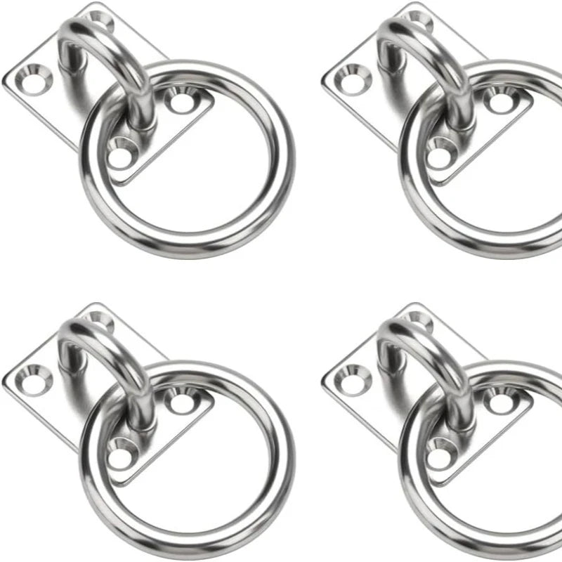 Plaque à Anneau Inox 304 pour Hamac, Fixation Plafond et Mur, M5 à M8, vue 3