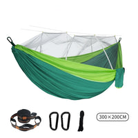 Hamac de Camping Double Moustiquaire, Nylon 300 x 200 cm, Sangles Incluses, vue 7