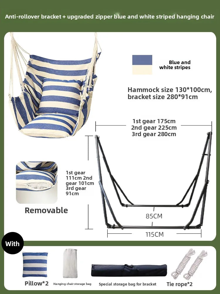 Hamac sur Pied Pliable en Acier, Moustiquaire, Toile ou Fauteuil, 15 Modèles, vue 12