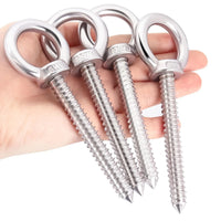 Vis à Anneau pour Hamac et Chaise Suspendue en Inox, Lot de 4, M5 ou M8