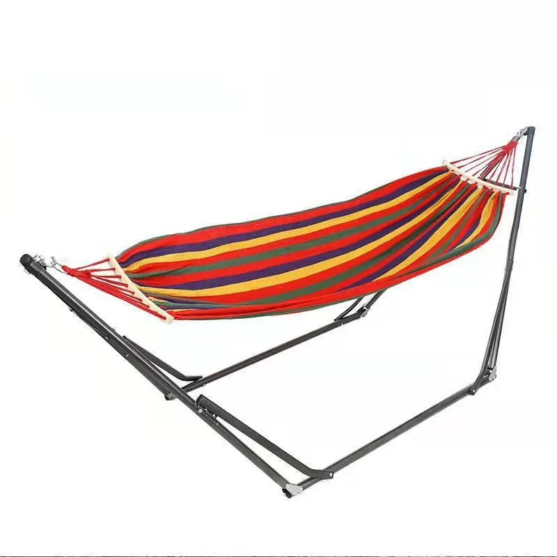 Hamac sur Pied Démontable en Coton Rayé, Support 255 cm, vue 5