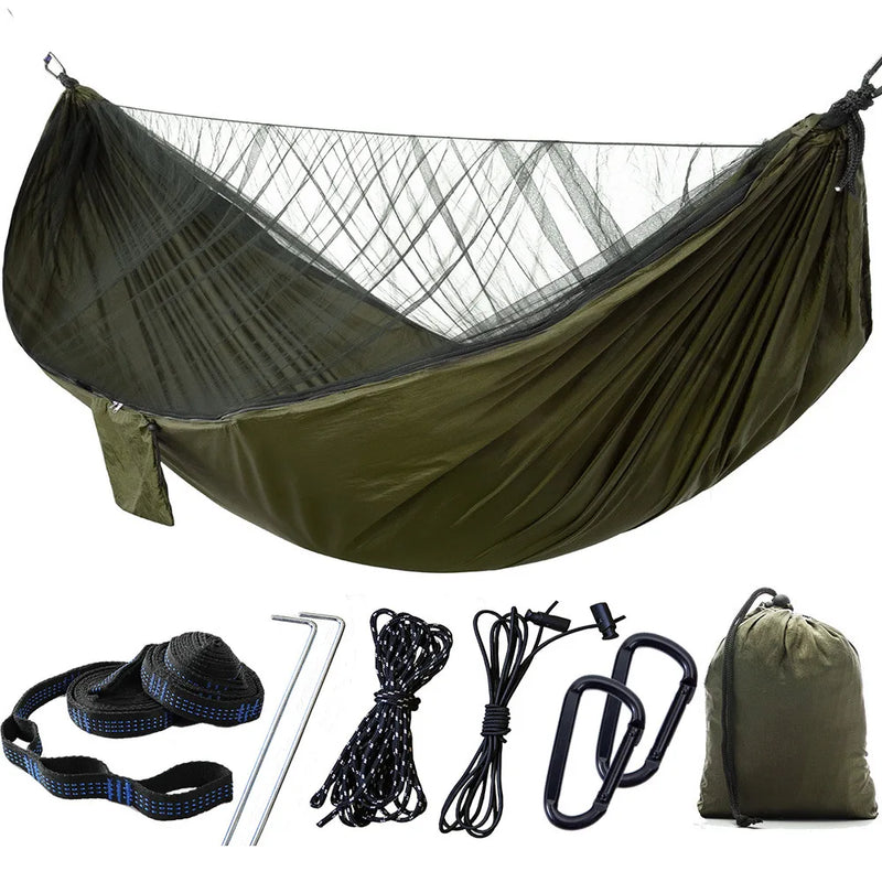 Hamac de Camping 2 en 1 avec Moustiquaire, Nylon 210T, 270 x 140 cm, vue 9