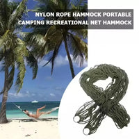 Hamac Filet de Camping en Nylon Épais, 1 Place, Vert Militaire, vue 5