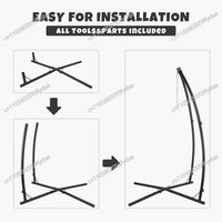 Support de Chaise Suspendue en Acier Noir, Pied en C 210 cm, vue 6