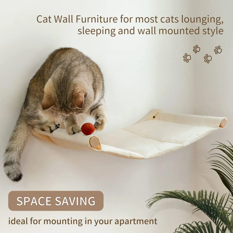 Hamac mural pour chat en pin et coton matelassé, 53 x 37 cm, vue 4