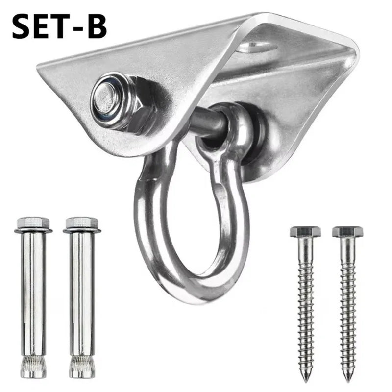 Crochet de Plafond Pivotant pour Hamac, Platine Inox et Chevilles, 3 Modèles, vue 7