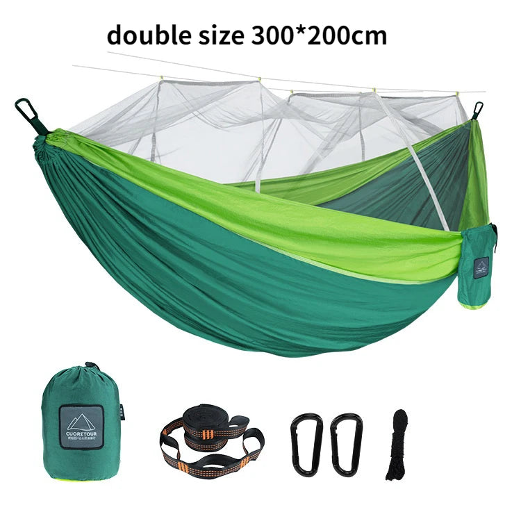 Hamac de Camping avec Moustiquaire en Nylon, 1 ou 2 Places, Sangles, vue 10