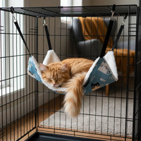 Hamac pour Chat à Suspendre en Cage, Polyester Doublé Peluche, 45 x 35 ou 55 x 45 cm, vue 3