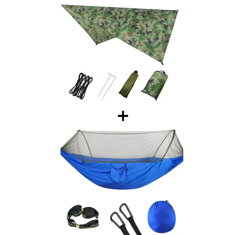 Hamac de camping pop-up avec moustiquaire et bâche de protection, 250 x 120 cm, vue 7