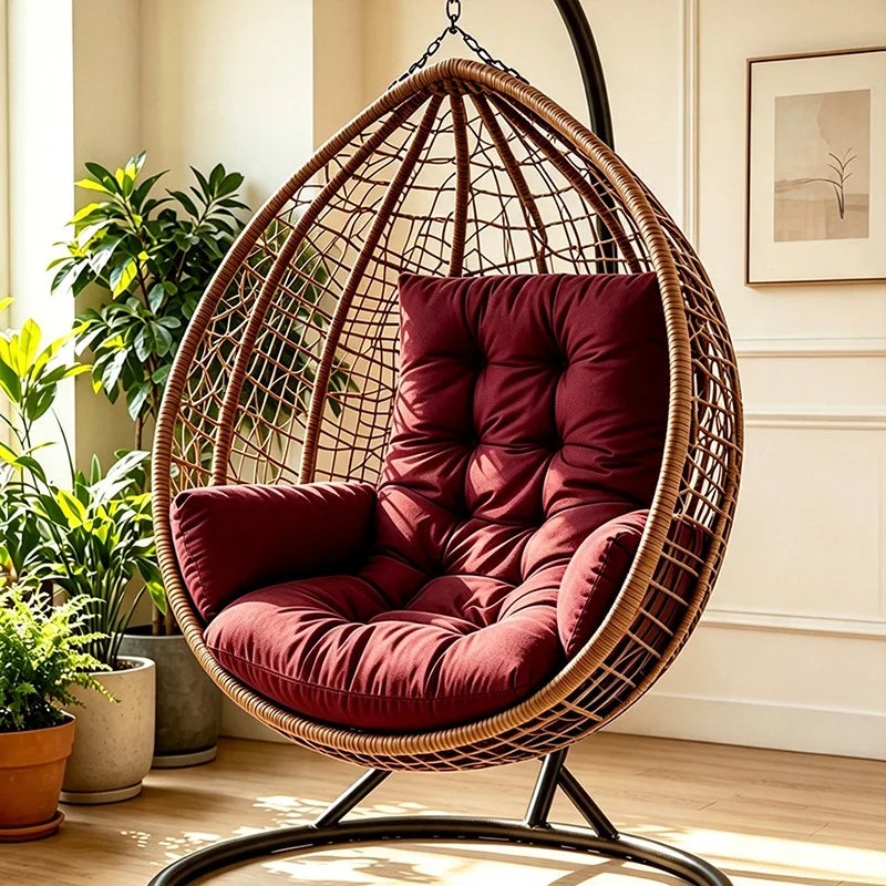 Coussin Fauteuil Œuf Suspendu avec Accoudoirs Rembourrés, 120 x 60 cm, vue 7