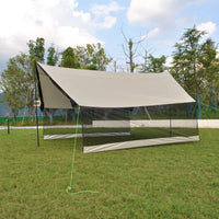 Abri moustiquaire pour hamac avec bâche et mâts, 400 x 300 cm, Oxford 210D, kaki, vert, gris ou noir, vue 5