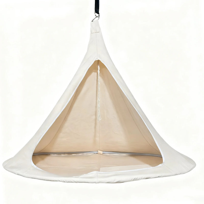 Tente Suspendue Cocon Écru pour Jardin et Chambre, Nid Fauteuil Suspendu, 150 cm, vue 5
