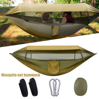 Hamac de camping avec moustiquaire à ouverture automatique, nylon 210T, 260 x 140 cm