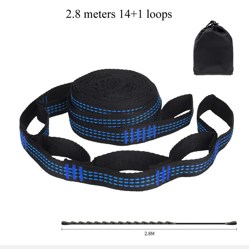 Sangles de Hamac en Polyester, Paire de 2 m ou 2,8 m, 5+1 ou 14+1 Boucles, avec Sac, vue 14