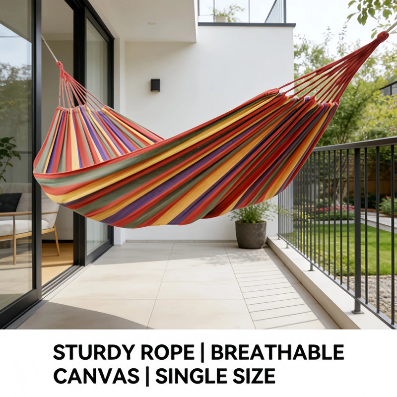 Hamac Portable en Toile Respirante, 260 x 80 cm, 1 Place avec Sac de Rangement