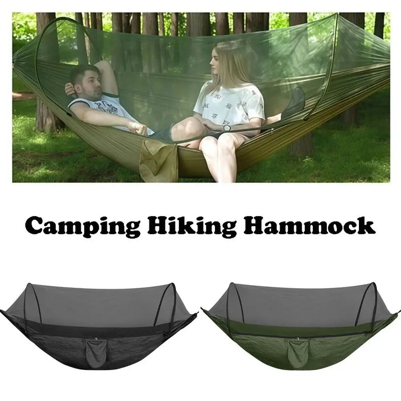 Hamac de randonnée avec moustiquaire à ouverture rapide, nylon 250 x 120 cm