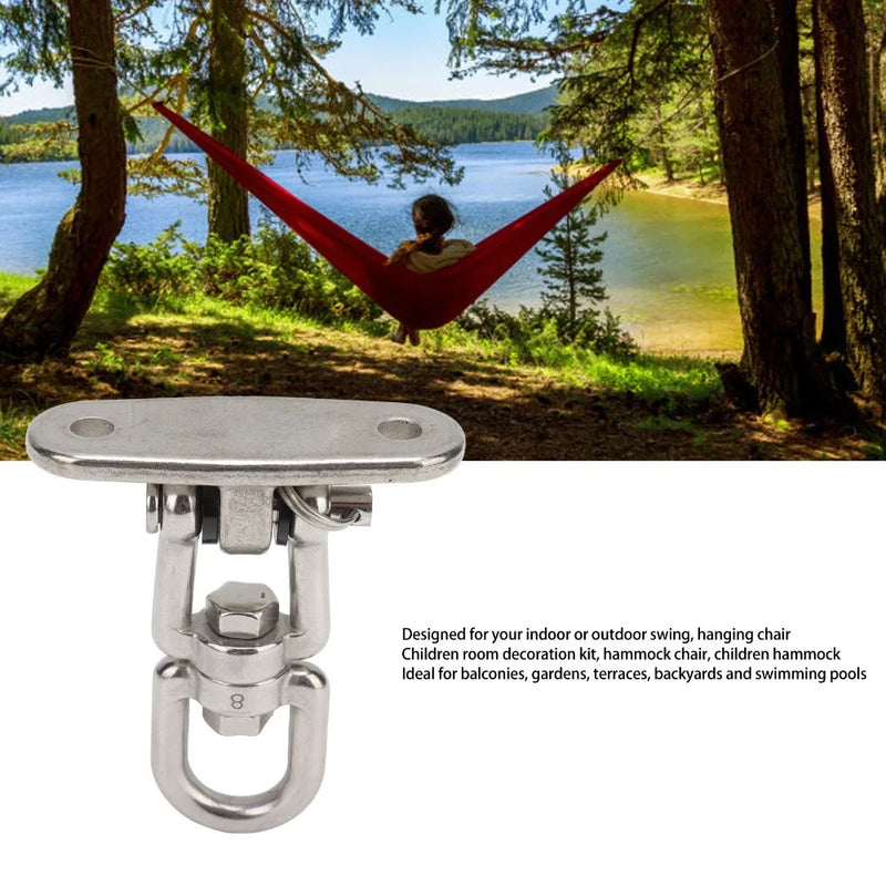 Fixation Hamac Pivotante 360° en Inox 304, Platine 8,2 cm avec Chevilles et Vis, vue 4