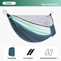 Hamac de Camping avec Moustiquaire Zippée, Polyester, 270 x 140 cm, vue 12