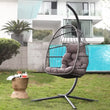 Fauteuil Suspendu Œuf Pliable Tressé avec Pied en C, 6 Modèles