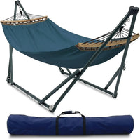 Hamac sur Pied Pliable 2 Places, Barres en Bois et Sac de Transport, vue 10