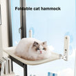 Hamac pour Chat Fenêtre Pliable à Ventouses, Tissu Respirant, Gris ou Beige, 45 x 30 cm