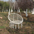 Chaise Hamac Ronde en Corde de Coton 80 cm, Écru ou Noir, avec ou sans Guirlande