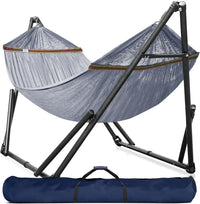 Hamac sur Pied Pliable 2 Places, Barres en Bois et Sac de Transport, vue 21