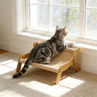 Lit Hamac pour Chat en Bois et Sisal, Griffoir 2 en 1, 2 Tailles, vue 4
