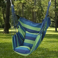 Chaise Hamac Suspendue en Toile Rayée, 130 x 100 cm, avec Sac de Rangement, 3 Coloris, vue 2