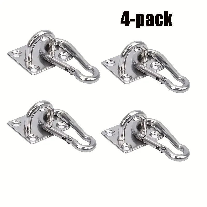 Crochets pour Hamac en Inox 304, Platine et Mousqueton, Lot de 4 à 12, vue 6