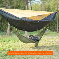 Hamac de camping avec toile pare-soleil 290 x 140 cm et hamac de rangement suspendu, vue 6