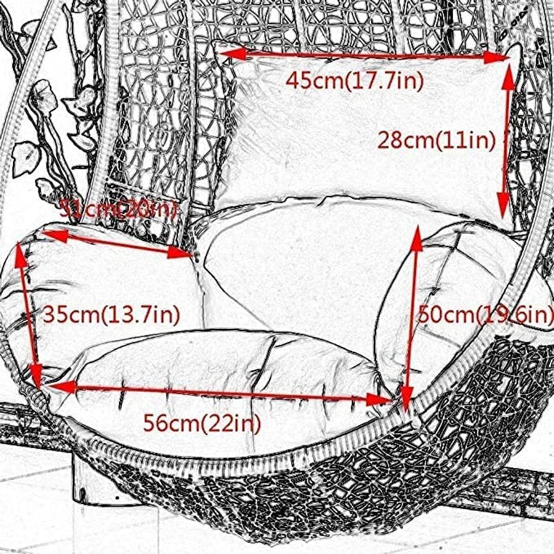 Housse de Coussin pour Fauteuil Suspendu, Fermeture Zippée, Sans Garnissage, 9 Coloris, vue 6