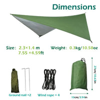 Hamac de Camping Double Moustiquaire, Bâche Imperméable et Sangles, 260 x 140 cm, vue 4