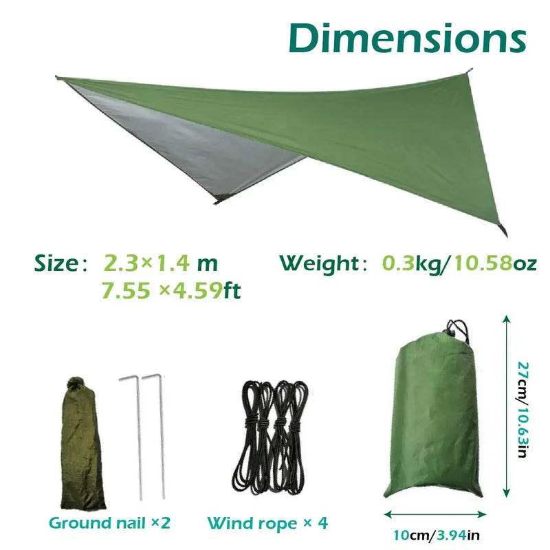 Hamac de Camping Double Moustiquaire, Bâche Imperméable et Sangles, 260 x 140 cm, vue 4