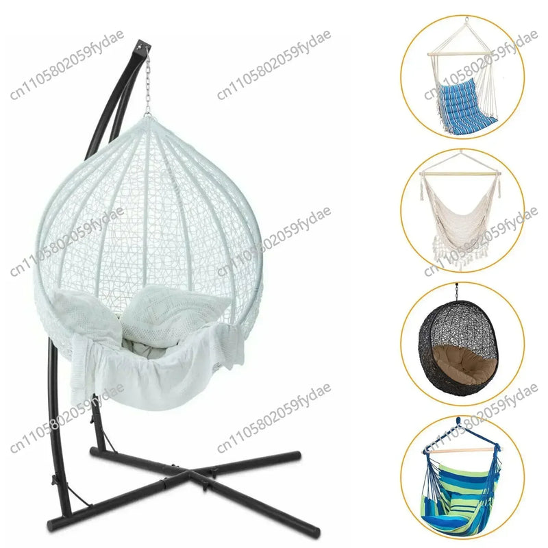 Support de Chaise Suspendue en Acier Noir, Pied en C 210 cm, vue 3