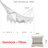 Hamac Double Bohème en Coton avec Franges au Crochet, 360 x 160 cm, Sac de Transport, vue 7