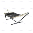 Hamac Matelassé Anthracite sur Pied, Support Métal Noir et Oreiller