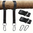 Sangles de Suspension Noires pour Hamac et Barre Fixe, Lot de 2 avec Mousquetons, 25 ou 35 cm