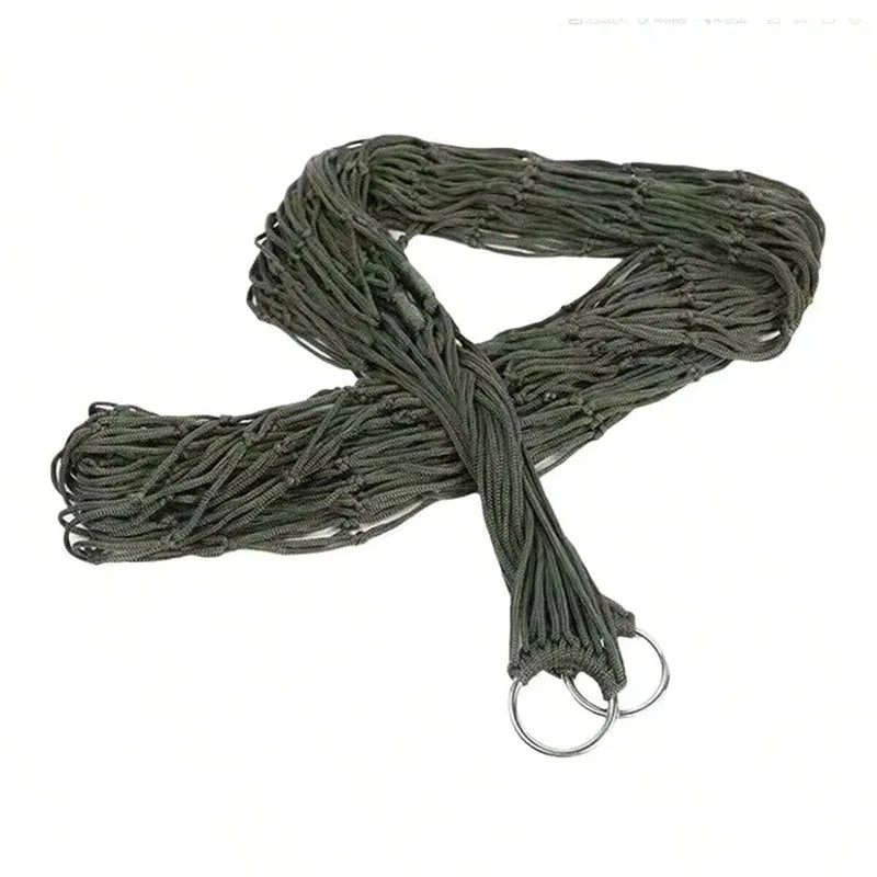Hamac Filet de Camping en Nylon Épais, 1 Place, Vert Militaire